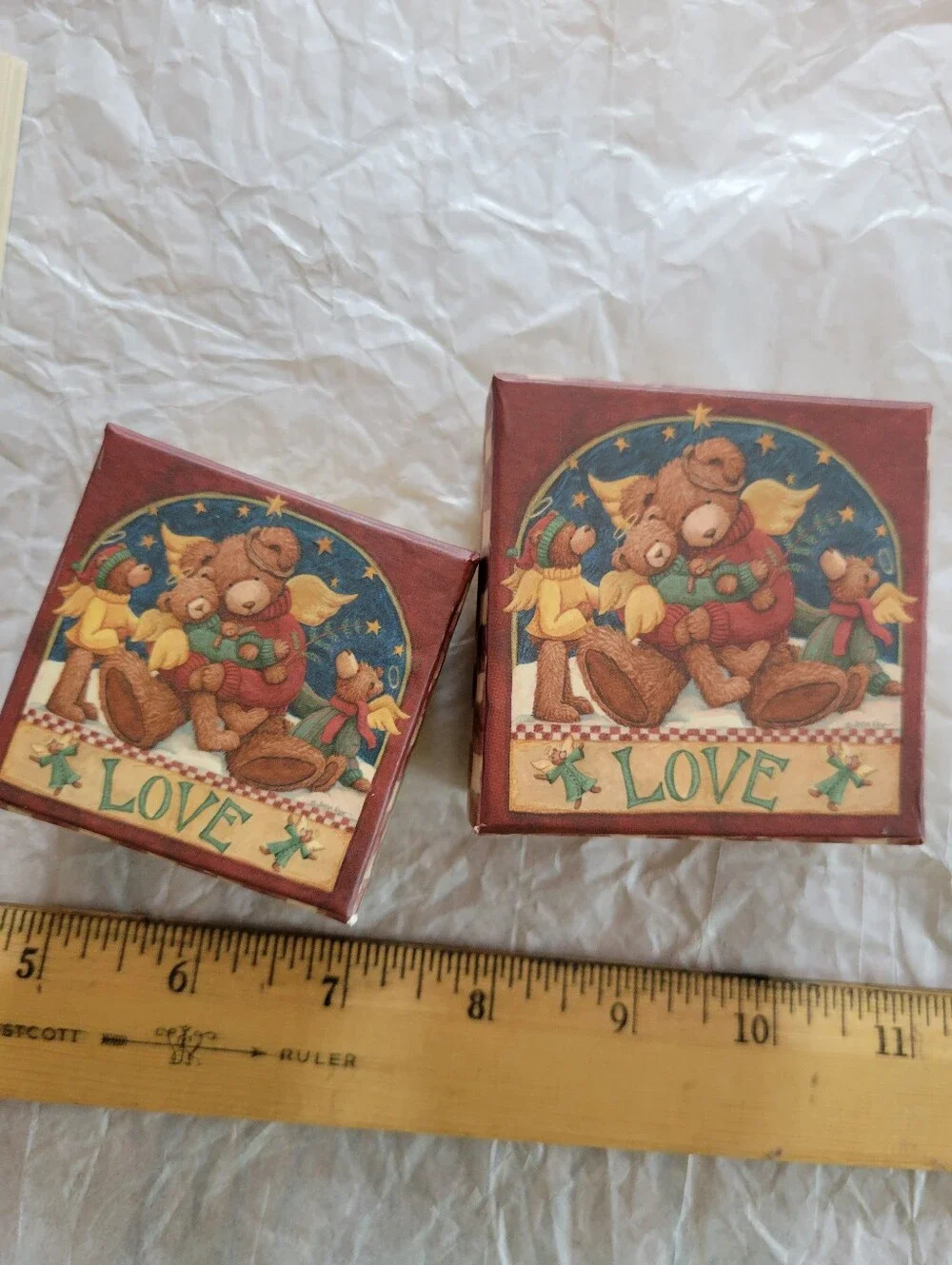 Susan Winget Notecards (5) & 2 Small Lindy Bowman Bear Boxes FINAL PRICE